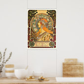 Zodiac, Jugendstil-Malerei von Alphonse Mucha Poster (Küche)