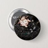 Zodiac Kawaii Neos Steinbock Button (Vorne & Hinten)