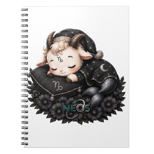 Zodiac Kawaii Neos Steinbock Notizblock (Vorderseite)