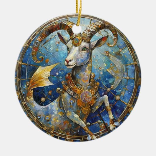 Zodiac - Korn der Meerziege Keramik Ornament (Vorne)