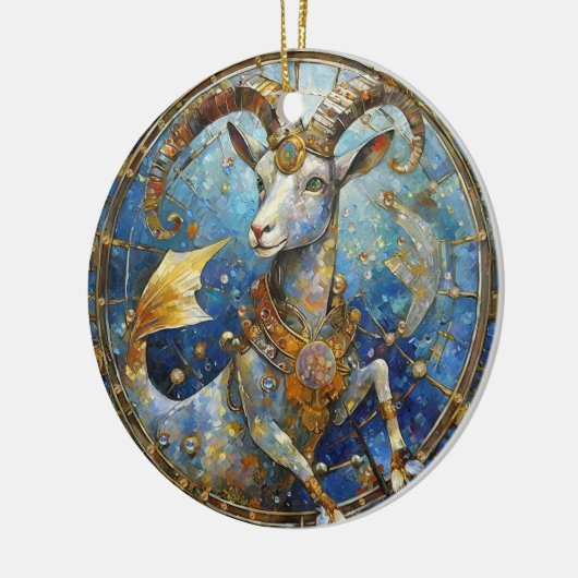 Zodiac - Korn der Meerziege Keramik Ornament (Links)