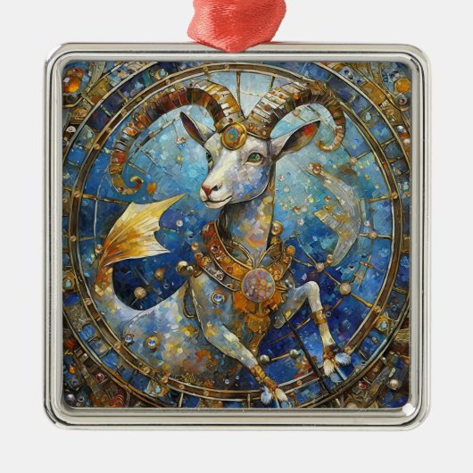 Zodiac - Korn der Meerziege Ornament Aus Metall (Vorne)