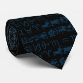 Zodiac Krawatte Astrologie Krawatte Cool Horoskop (Gerollt)