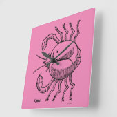 Zodiac: Krebs 1482 Quadratische Wanduhr (Winkel)