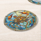 Zodiac - Krebs Die Krebserkrankung Runder Pappuntersetzer (Angewinkelt)