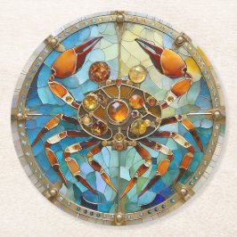 Zodiac - Krebs Die Krebserkrankung Runder Pappuntersetzer