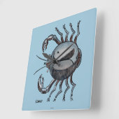 Zodiac: Krebs in Color Quadratische Wanduhr (Winkel)