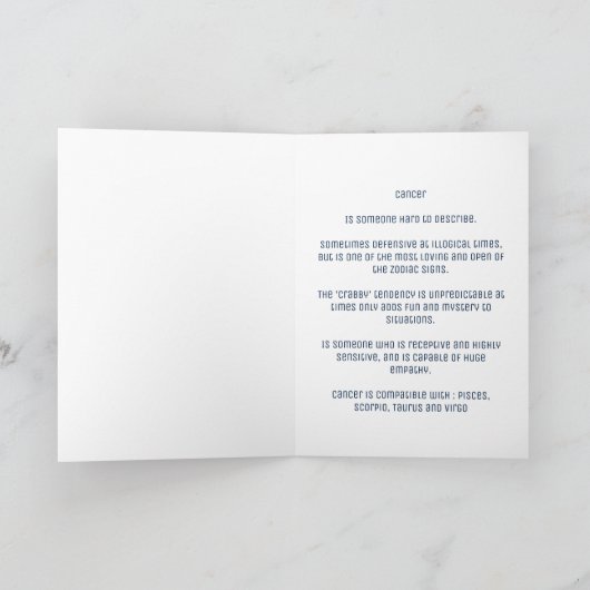 Zodiac: Krebs Karte (Innenseite)