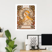Zodiac La Plume von Alphonse Maria Mucha Poster (Heimbüro)