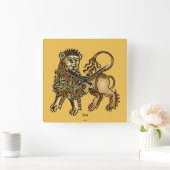 Zodiac: Leo, 1482 Quadratische Wanduhr (Zuhause)