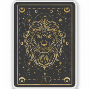 Zodiac Leo Black & Gold Astrologische Aufkleber