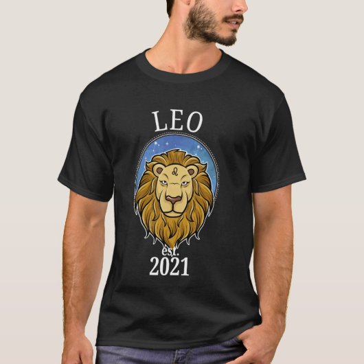 Zodiac Leo Born in 2021 T-Shirt (Vorderseite)