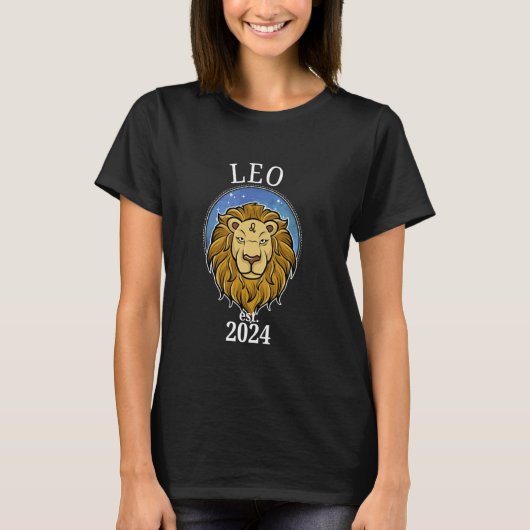 Zodiac Leo Born in 2024 T-Shirt (Vorderseite)