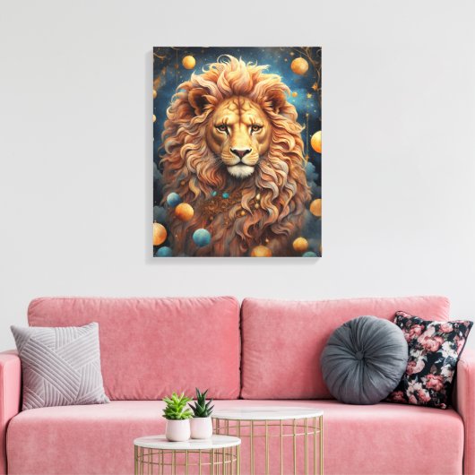 Zodiac Leo Canvas Print Leinwanddruck (Insitu (Wohnzimmer))