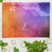 Zodiac: Leo Colorful Candy Colors Geschirrtuch (Gefaltet)