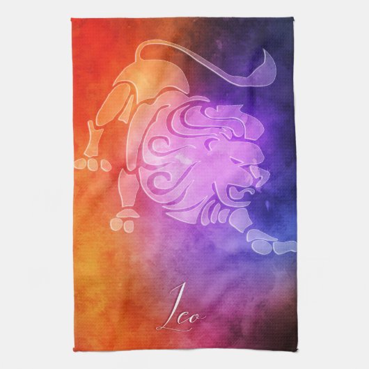 Zodiac: Leo Colorful Candy Colors Geschirrtuch (Vertikal)