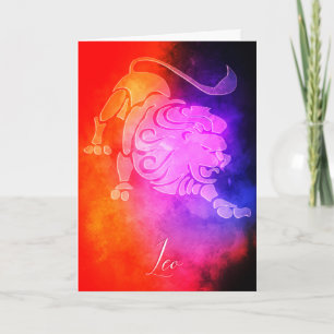 Zodiac: Leo Colorful Candy Colors Karte