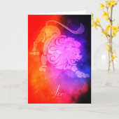 Zodiac: Leo Colorful Candy Colors Karte (Gelbe Blume)