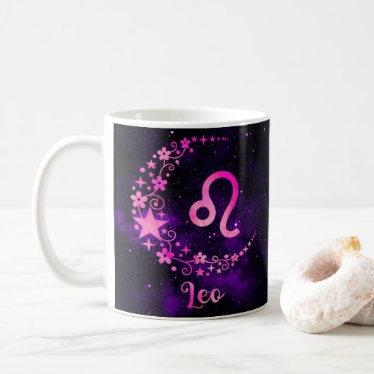 Zodiac Leo Design Tasse Cup (Mit Donut)