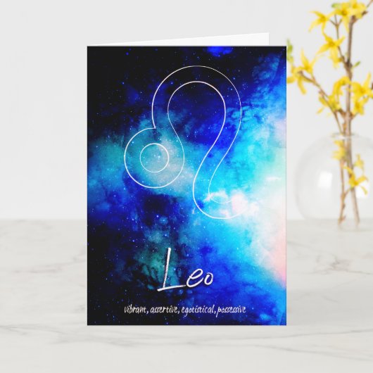 Zodiac : Leo-Eigenschaften Karte (Gelbe Blume)