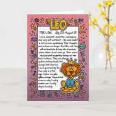 Zodiac - Leo Fun Fakten Karte (Gelbe Blume)