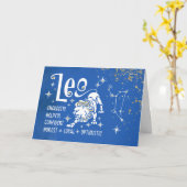 Zodiac Leo Geburtstag mit Zeichenkonstellation Karte (Gelbe Blume)