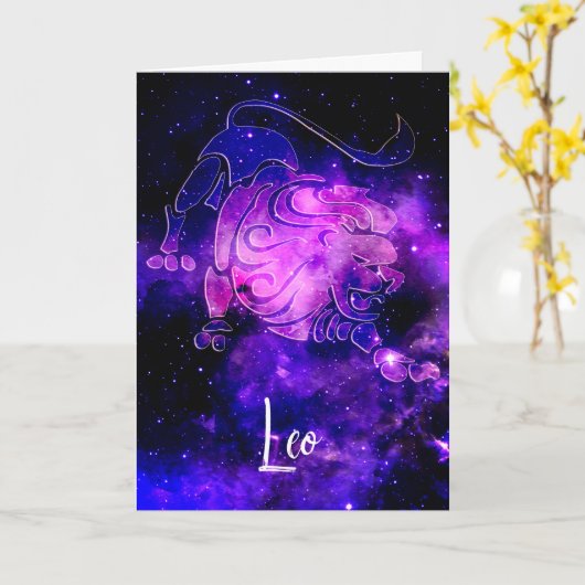 Zodiac: Leo Karte (Gelbe Blume)