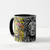 Zodiac Leo - Löwenportrait Zeichnend - Löwe Tasse (Vorderseite Links)