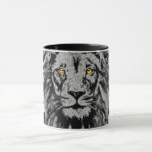 Zodiac Leo - Löwenportrait Zeichnend - Löwenfront Tasse (Zentrum)
