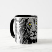 Zodiac Leo - Löwenportrait Zeichnend - Löwenfront Tasse (Vorderseite Links)