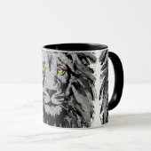 Zodiac Leo - Löwenportrait Zeichnend - Löwenfront Tasse (VorderseiteRechts)