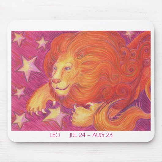 Zodiac Leo mousepad, weißer Rand Mousepad (Vorne)