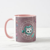 Zodiac Leo Niedlich Cat Wheel Planet Astrologie Tasse (Links)