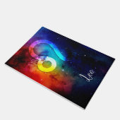 Zodiac : Leo Rainbow Space Fußmatte (Schrägansicht)