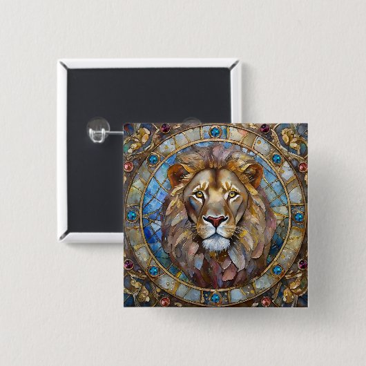 Zodiac - Leo the Lion Button (Vorne & Hinten)