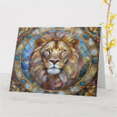 Zodiac - Leo the Lion Karte (Gelbe Blume)