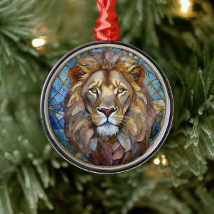 Zodiac - Leo the Lion Ornament Aus Metall