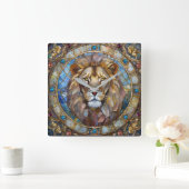 Zodiac - Leo the Lion Quadratische Wanduhr (Zuhause)