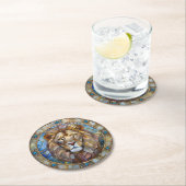 Zodiac - Leo the Lion Runder Pappuntersetzer (Vor Ort)