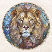 Zodiac - Leo the Lion Runder Pappuntersetzer (Vorderseite)