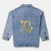 Zodiac Leo Watercolor Personalisiert Jean Denim Jeansjacke (Rückseite)