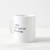 Zodiac Letterpress Aries Geburtstagsfeier Tasse (Vorderseite Links)