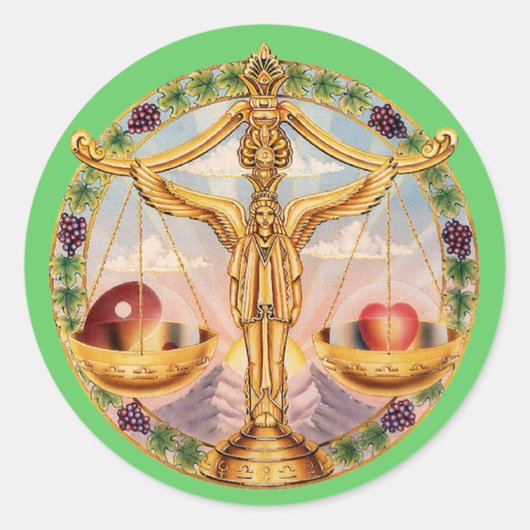 Zodiac Libra - Anpassen! Runder Aufkleber (Vorderseite)