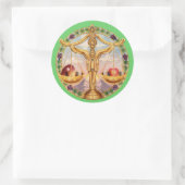 Zodiac Libra - Anpassen! Runder Aufkleber (Tasche)