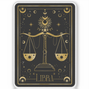Zodiac Libra Astrologisches Schwarz-Weiß-Aufkleber Aufkleber