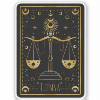 Zodiac Libra Astrologisches Schwarz-Weiß-Aufkleber Aufkleber