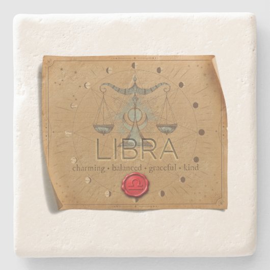 Zodiac - Libra - Coaster Steinuntersetzer (Vorderseite)