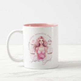 Zodiac Libra Girl Feminine Astrology Art Zweifarbige Tasse
