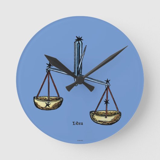 Zodiac: Libra in Color Runde Wanduhr (Vorderseite)