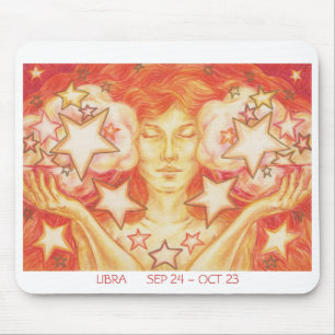 Zodiac Libra mousepad, weißer Rand Mousepad